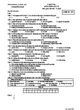 Đề kiểm tra 15 phút môn Sinh học Lớp 10 (Nâng cao) - Mã đề 209 - Trường THPT Lê Lợi